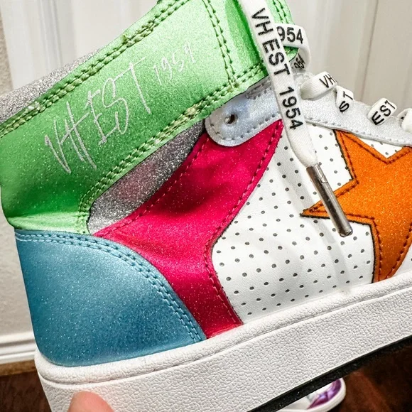 Vintage Havana, DREAM 11- MULTI MIX High Top Sneakers, Size 10, NEVER WORN - Picture 4 of 11